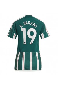 Manchester United Raphael Varane #19 Jalkapallovaatteet Naisten Vieraspaita 2023-24 Lyhythihainen